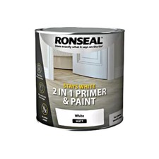 Ronseal Stays White 2in1 Primer & Paint - Interior Use For Wood & Metal