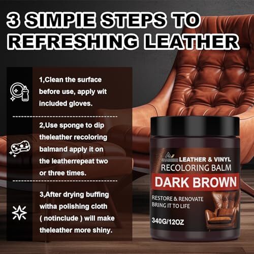 Leather Scratch Repair BalmLeather Color Restorer for Couches Leather