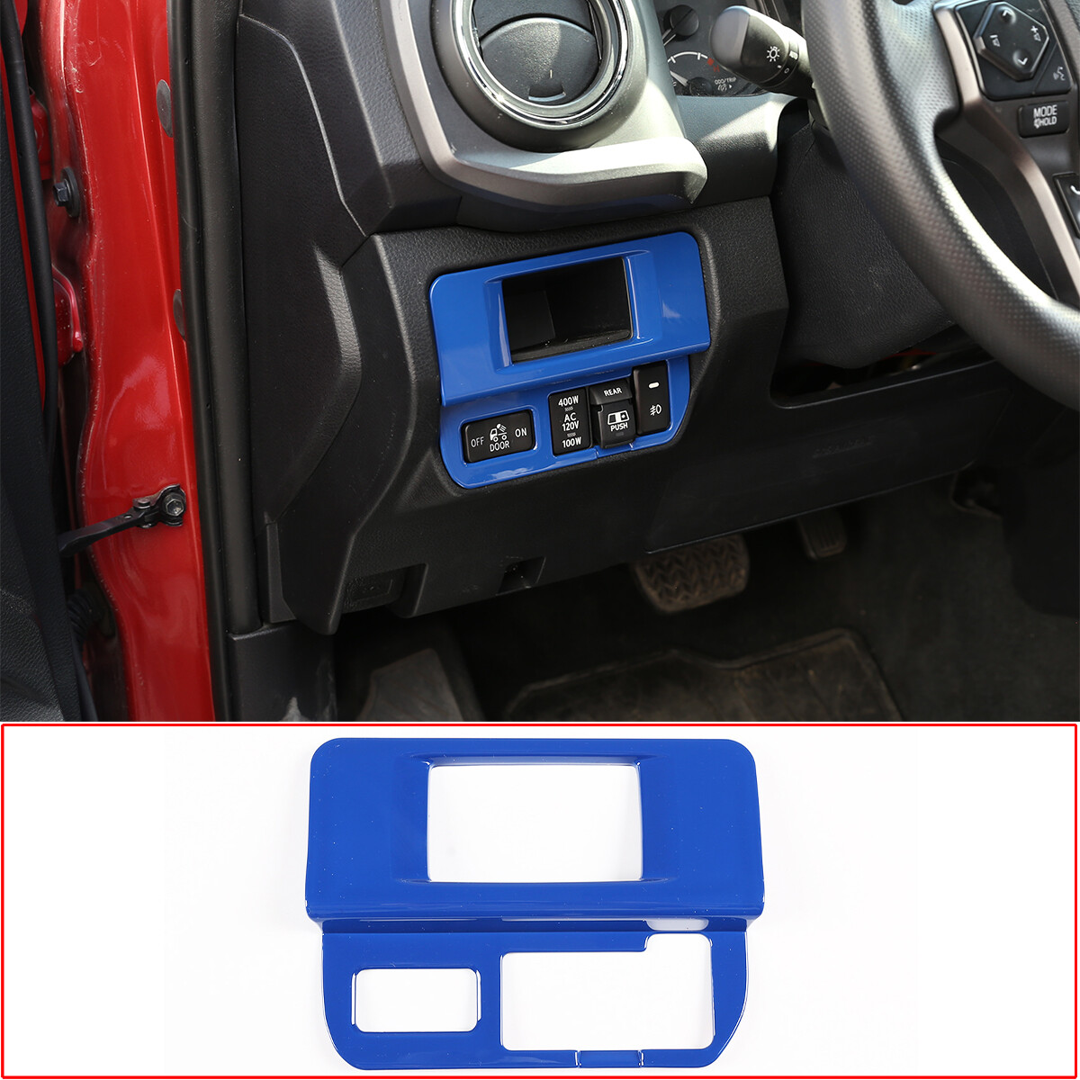 ABS Blue Car Frog Light Switch Frame Trim Decor Cover For Toyota Tacoma 16-2022