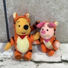 Winnie The Pooh Piglet Mini Plush Lot Of 2 Dressed As Tigger Mattel VTG 1999