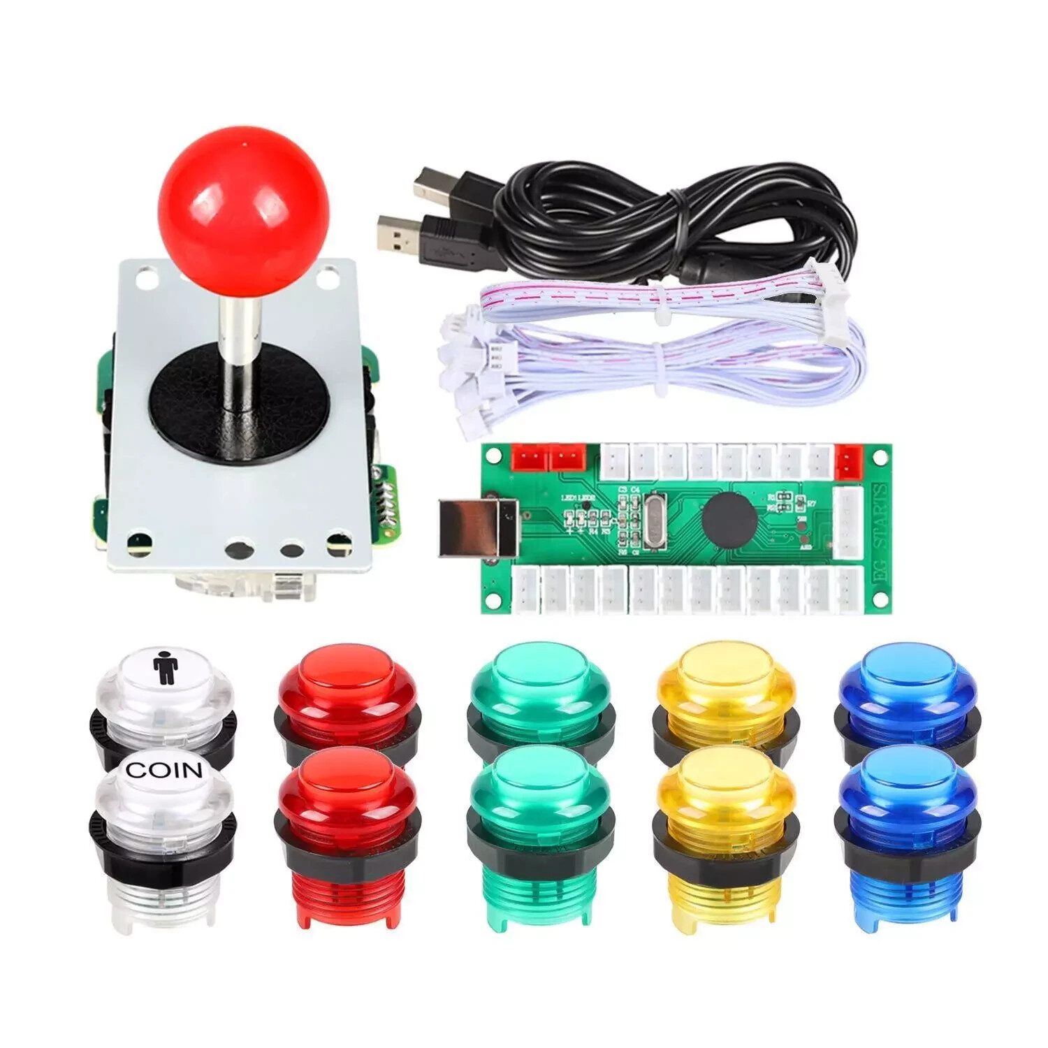Diy Kit Joystick 5v Led Arcade Button For A...