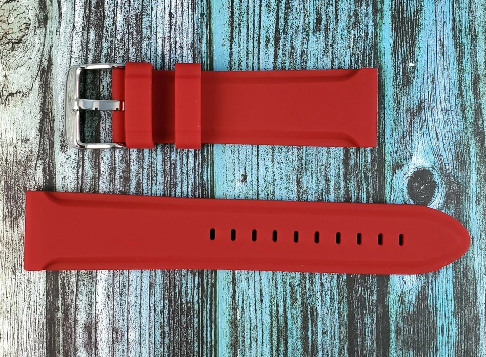 Hadley Roma MS3377 Red Genuine Silicone 28 mm Diver's Watch Band - Image 4 of 4