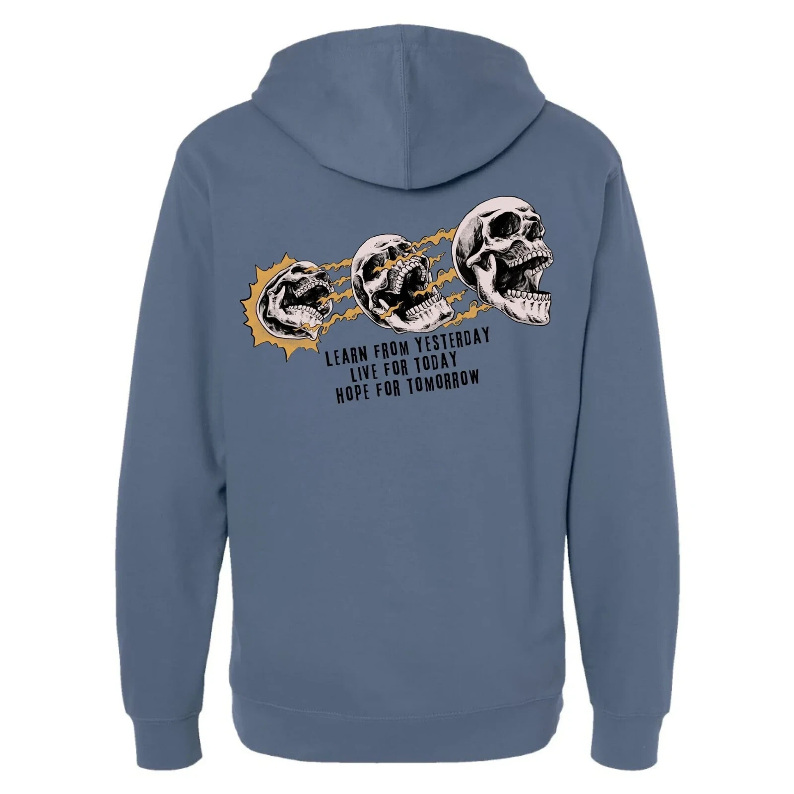 NEW InkAddict UNISEX PAST PRESENT FUTURE Hoodie STORM BLUE SM-3XLRGE MADE IN USA