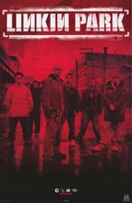 POSTER :MUSIC : LINKIN PARK  - GROUP POSED - RED - FREE SHIPPING ! #7602