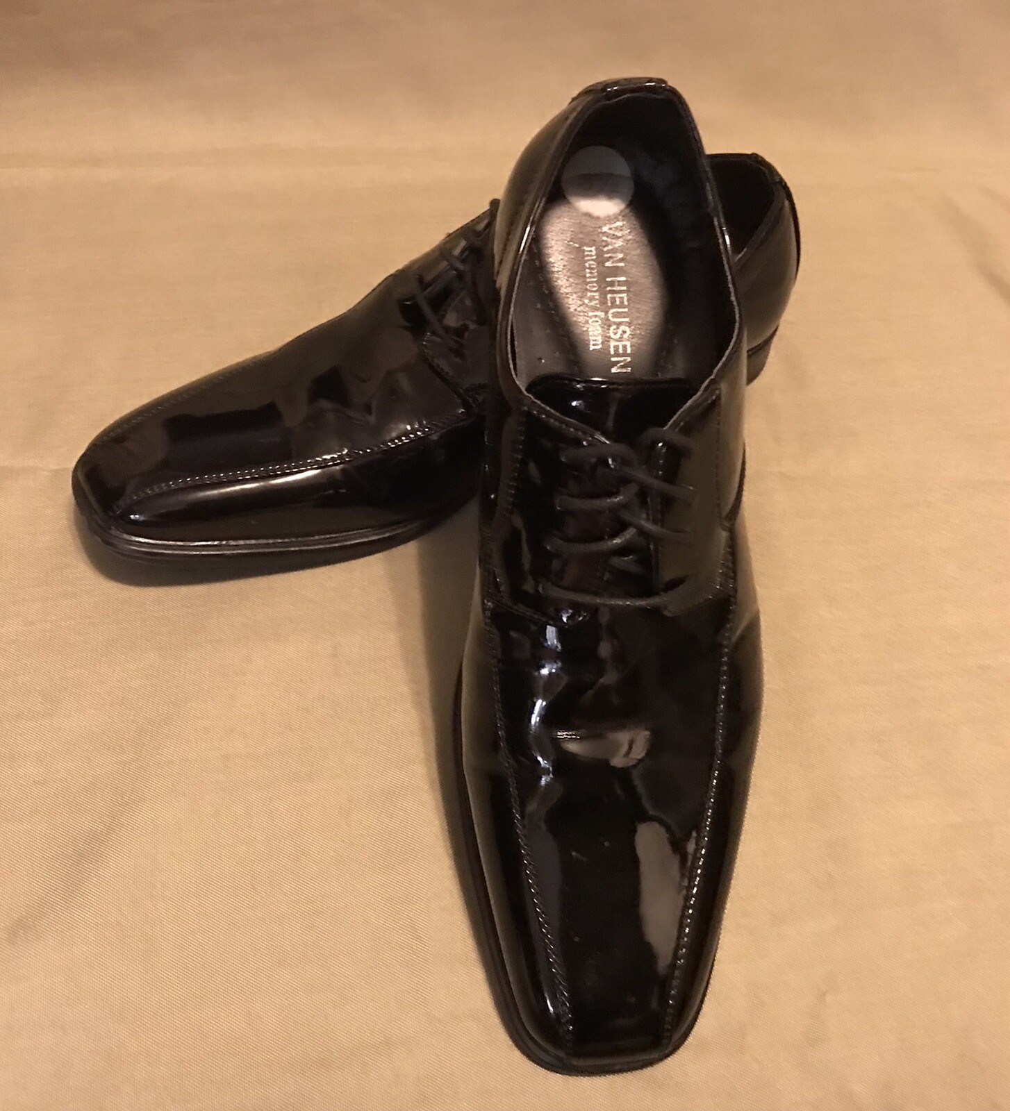 SAOLA Scarpe eleganti Van Heu uomo Oxford nere vernice punta quadrata stringate 8 5 M