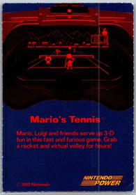 1995 Nintendo Power Card Virtual Boy Mario's Tennis