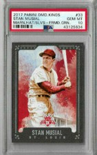 2017 Panini Diamond Kings Stan Musial Marn. Hat/ S Framed Green Gem Mint PSA 10