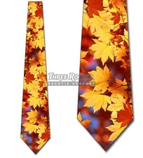 Autumn Falling Leaves Thanksgiving Mens Tie Brand New
