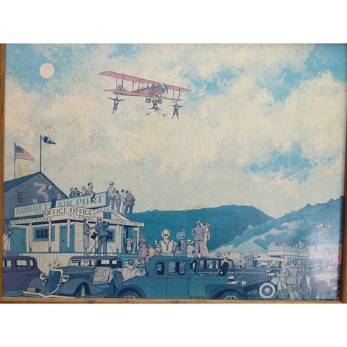 Vintage Framed Pictures of Early Aviators Lindbergh Graf Zeppelin, Kitty Hawk - Picture 2 of 6