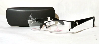 NEW Baby Phat 138 eyeglasses 51-17-135 Black eyewear 1/2 rim frames w/case