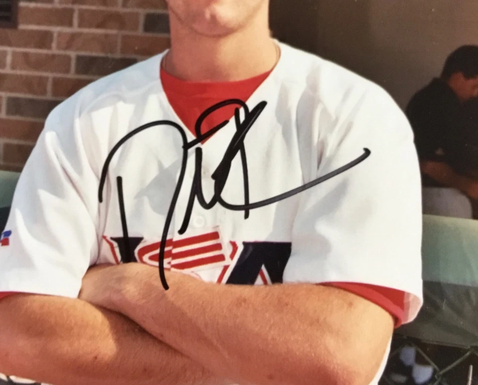 Foto autógrafa firmada por Dustin Pedroia Medias Rojas de Boston 4x6 PSA gráfico de novato certificado de autenticidad Foto 2 de 3