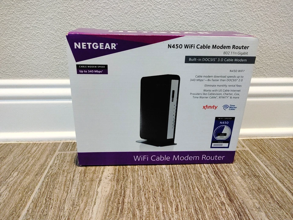 Netgear N450 340 Mbps 4-Port 10/100 Wireless N Router (N450-100NAS) - Image 2 of 3