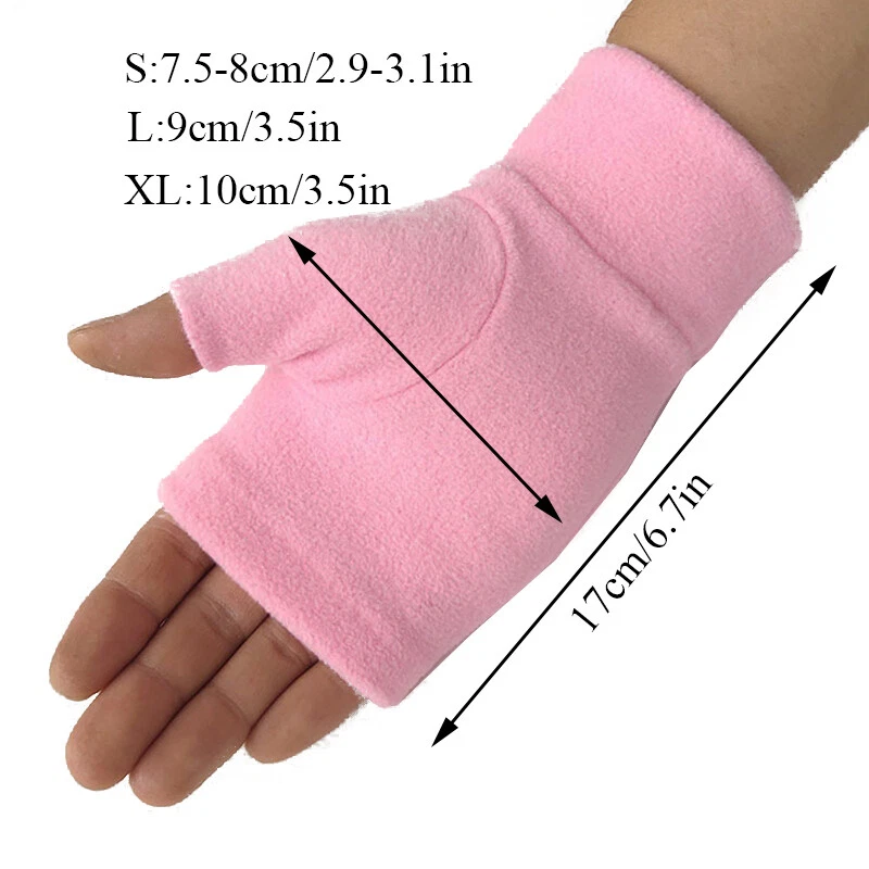 Mujeres Hombres Invierno Medio Dedo Terciopelo Guantes Sin Dedos Muñeca Brazo Mitones Cálidos Foto 2 de 4