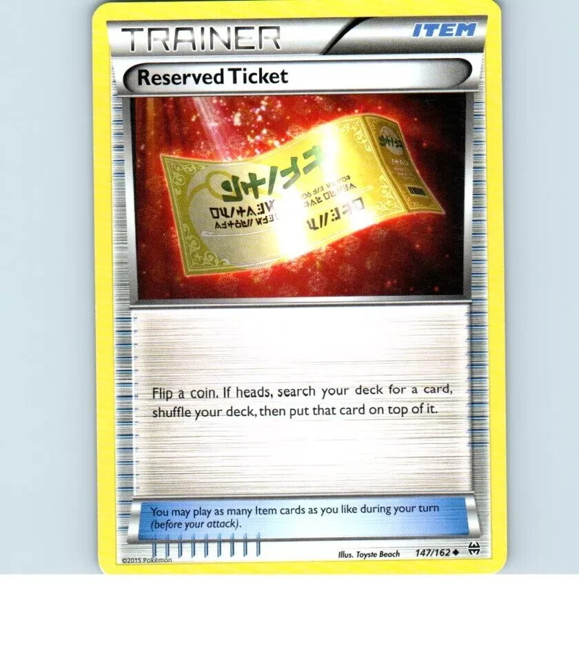 2015 Trainer Reserved Ticket 147/162 Pokemon Card
