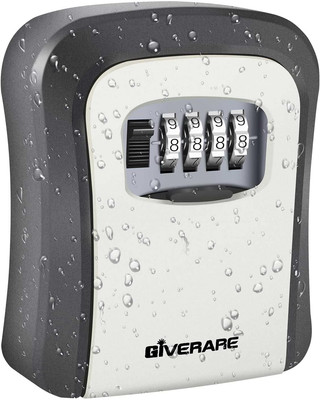 Wall-Mounted Key Lock Box with 4-Digit Combination, Waterproof Design