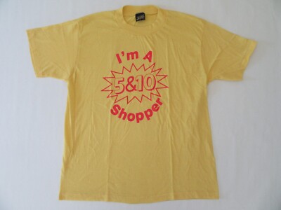Vintage 1970s I'm a 10 Shopper T-Shirt Thin 50/50 Yellow Store