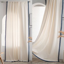 Vintage Curtain for Living Room Plain Polyester Curtain Window Drape Decor