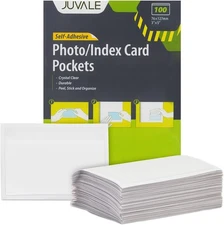 100 Pack Clear Self-Adhesive Pocket Label Holders for 3.6-x-5.25-inch, 