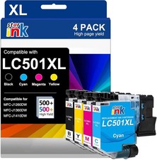 LC501XL Ink Cartridges Brother Printer MFC-J1360DW MFC-J1410DW MFC-J1260W   