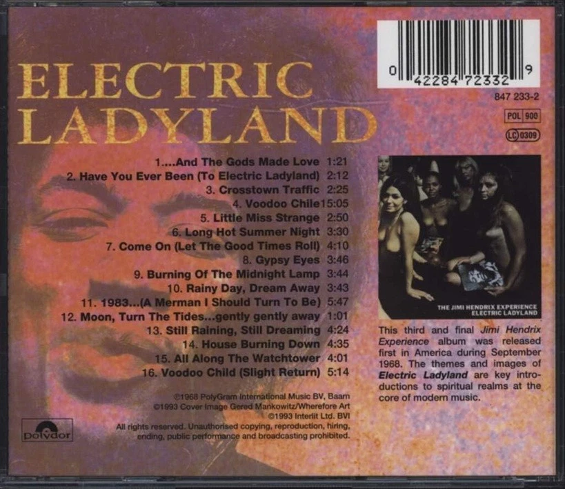 CD: THE JIMI HENDRIX EXPERIENCE - ELECTRIC LADYLAND | 1968/1993 | POLYDOR | - Bild 3 von 3