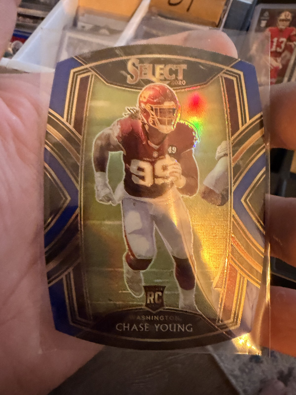 2020 Panini Select - Club Level Chase Young #264 Blue Prizm Die-Cut (RC)