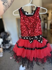 Weissman Girls Dance Costume   Red Sequin  Tulle Skirt, Child Small
