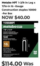 Staples | 7/16 In. X 1-3/4 In. | Standard Crown | 16 Gauge |  Galvanized