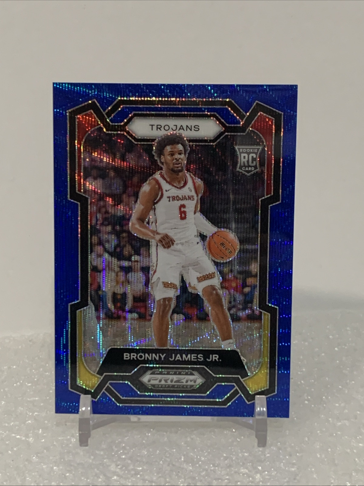 2024 Prizm Draft Picks - Blue Wave #86 Bronny James RC 204/249