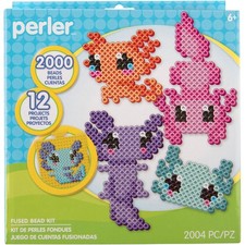 Perler 80-57255 Axolotl Fused Bead Craft Activity Kit with 12 Projects,...