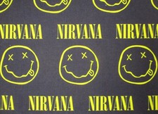 Nirvana Logo Rock Music 100 Cotton Fabric by the 1/4 Yard : 9" x 57"