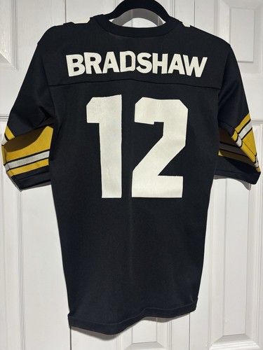 Vintage 70s Rawlings NFL Pittsburgh Steelers Terry Bradshaw Jersey Youth Medium - Picture 3 of 3