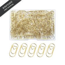 100 Pack Love Heart Shaped Paper Clips, Mini Paperclips Papers, 0.78, Gold