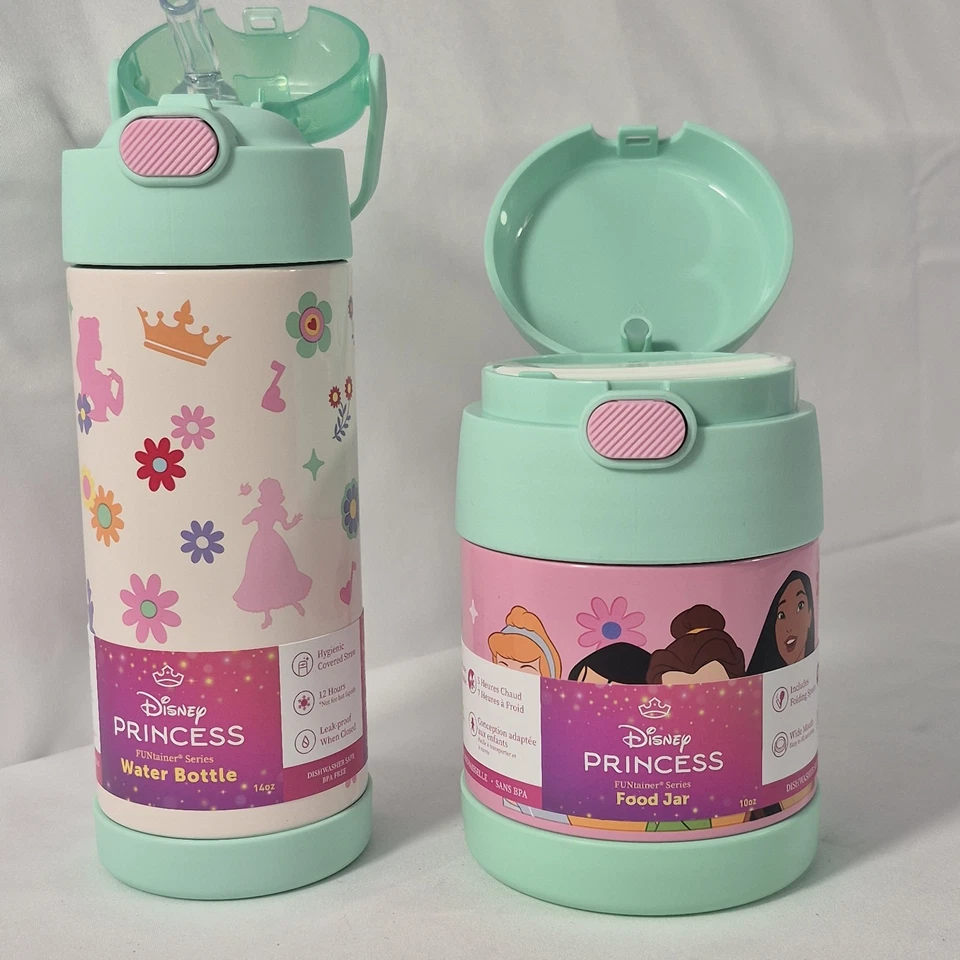 Disney PRINCESA Termo Funtainer Acero Inoxidable Botella de Agua y Tarro de Comida Juego Foto 2 de 4