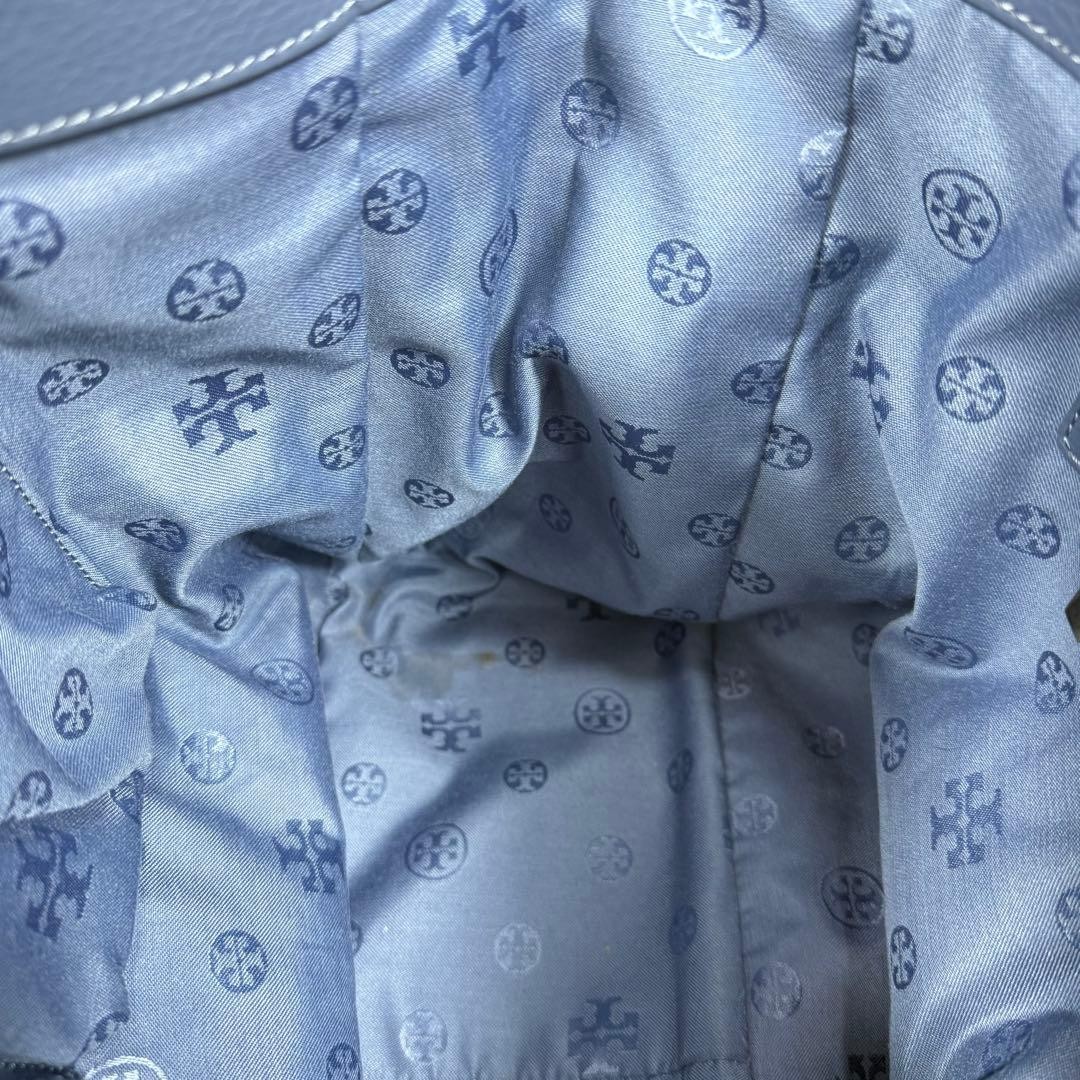 Tory Burch Blue Python Embossed Suede Leather Tot… - image 14