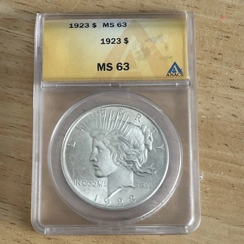1923 Peace Silver Dollar - ANACS MS 63