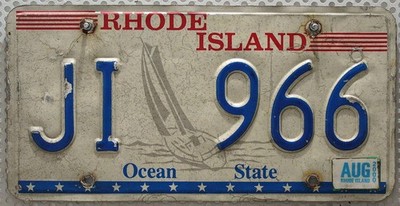 Rhode Island Nummernschild USA Kennzeichen US License Plate Sailboat Segelschiff