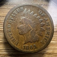 1865 Indian Head Cent - Actual Coin Shown - Free Shipping & Tracking INV#9