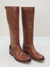 FRYE Melissa Button Back-Zip Riding Knee Boot 3476431 Brown Size 7 B Womens