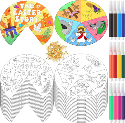 36 Sets the Easter Story Crafts Religious Easter Crafts Color Your Own Holy Week