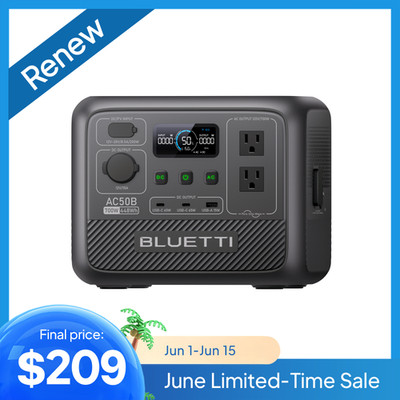 BLUETTI AC50B 448Wh 700W Portable Power Station for Road Trip/Power Outage Renew