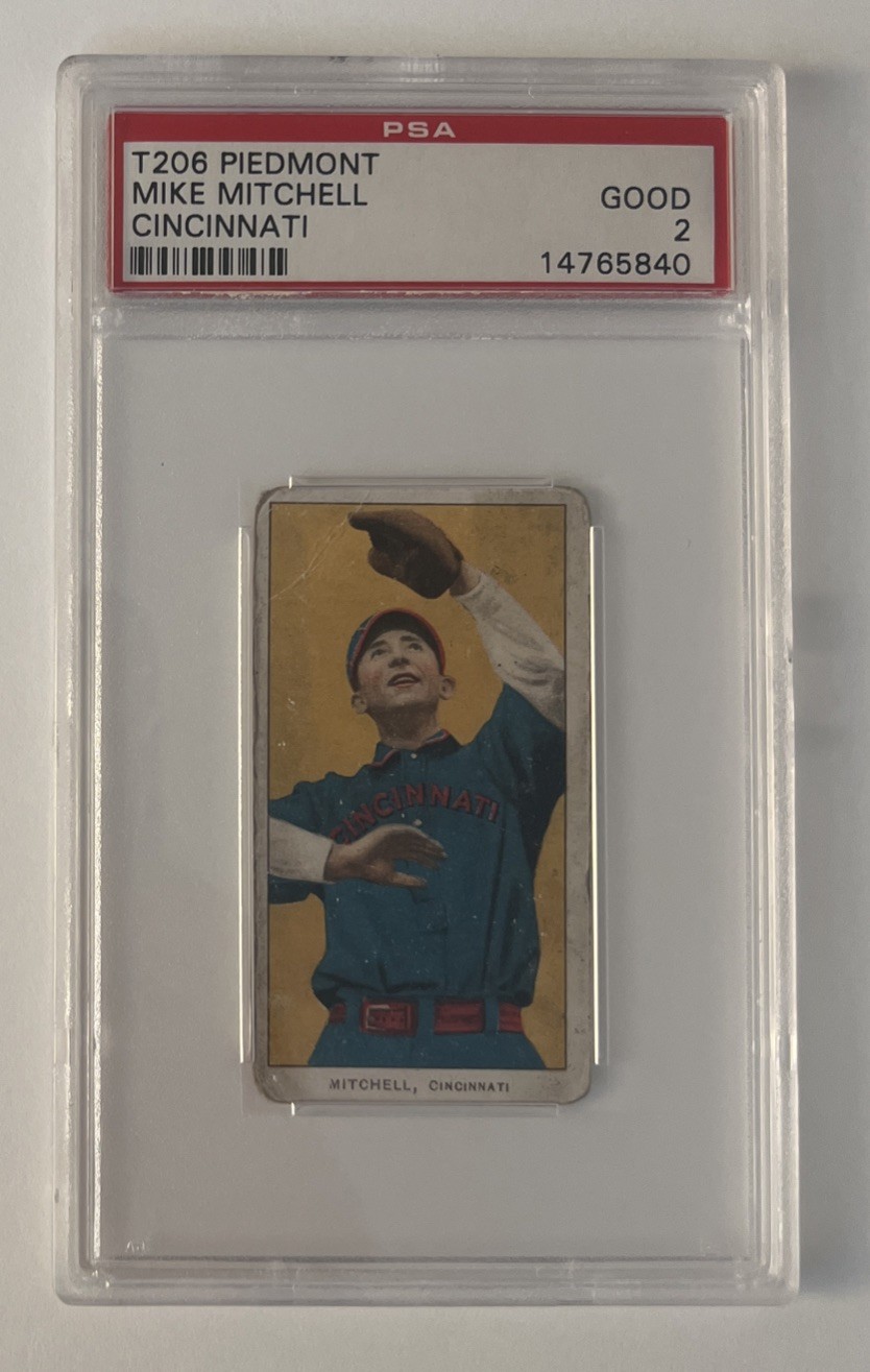 T206 PIEDMONT MIKE MITCHELL ⚾️ CINCINNATI REDS! PSA 2
