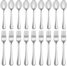Set of 12 Stainless Steel Dinner Forks and Spoons Silverware Set Heavy-Duty