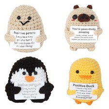 SKUXOHHH 4PCS Emotional Support Crochet Potato  3 inches, Emoational