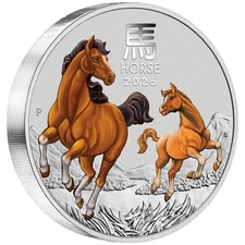 Silver Coin 1kg Year of the Horse (7th) Lunar III 2026 - Australia BU in Colour 97.99 per troy oz