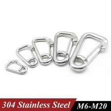 Spring Snap Hook 304 Stainless Steel Simple Spring Buckle Carabiner M6-M20