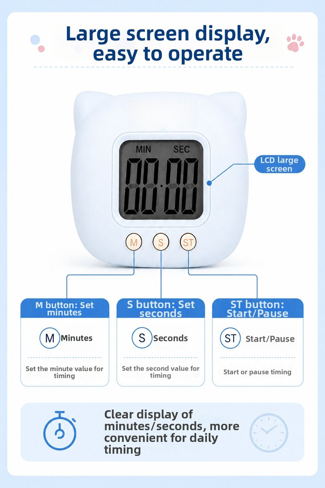 THT011 Timer Stand for For countdown Stopwatch Functions 9 x 8.2 x 2.2 ...