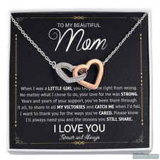 Love Knot Necklace Gift for Mom from Son or Daughter, Birthday Jewelry