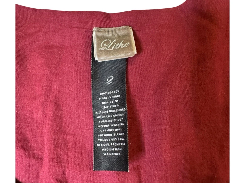 Blusa para mujer Anthropologie Lithe borgoña bordada y adornada talla 2 nueva sin etiquetas Foto 3 de 4