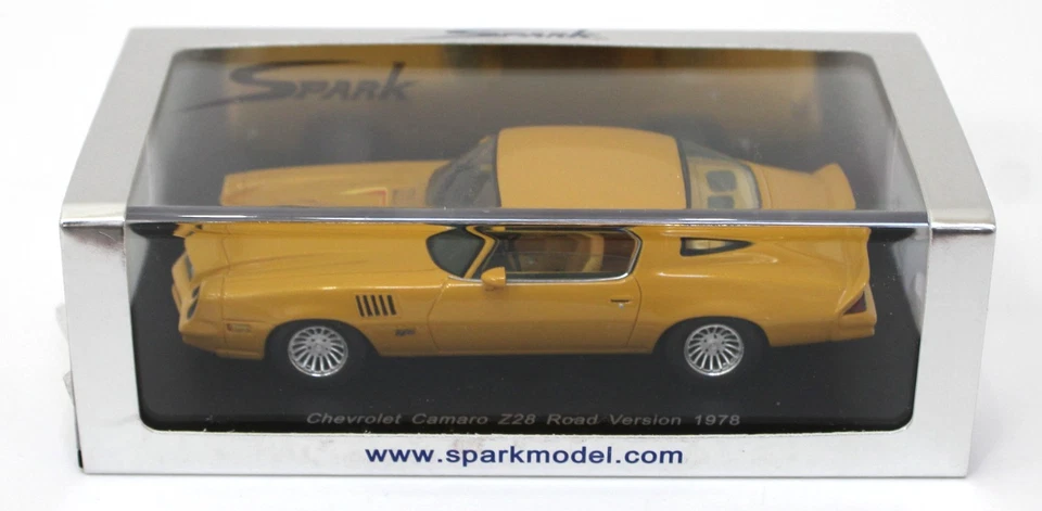 Chevy Camaro Z28 1978 Spark S609 versión carretera resina amarilla 1:43 sin usar, en caja sellado Foto 2 de 4