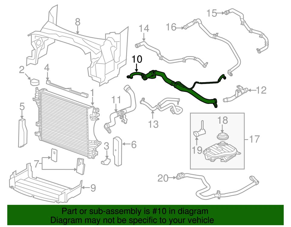 Manguera superior genuina Jaguar 2013-2014 XF C2Z28162 Foto 2 de 2